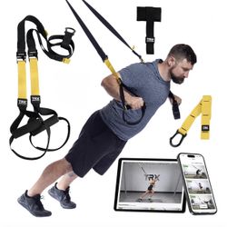 TRX All-In-One Home Gym System – Complete Suspension Training Kit for Strength Training, HIIT & Full-Body Workouts at Home or Outdoors, Includes Indoo