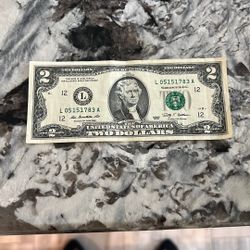 2009 2 Dollar Bill