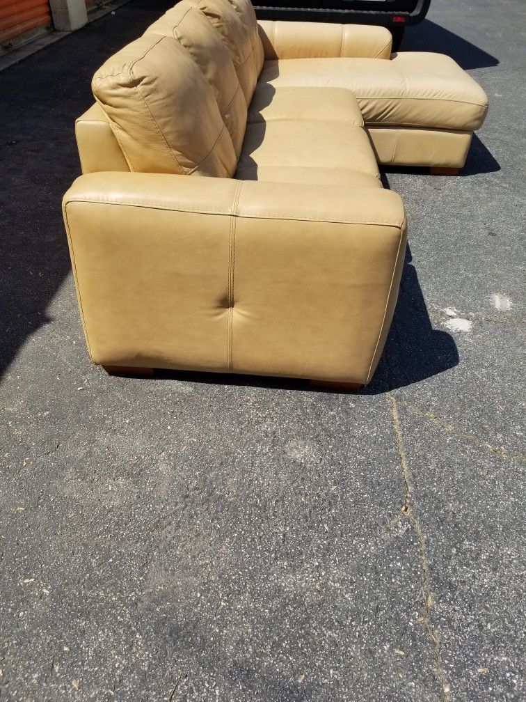3pc Chateaux D'Ax Sofas Italian Leather Sectional