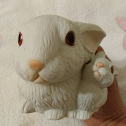 Porcelain Rabbit & Bunny Flower Vase/Holder