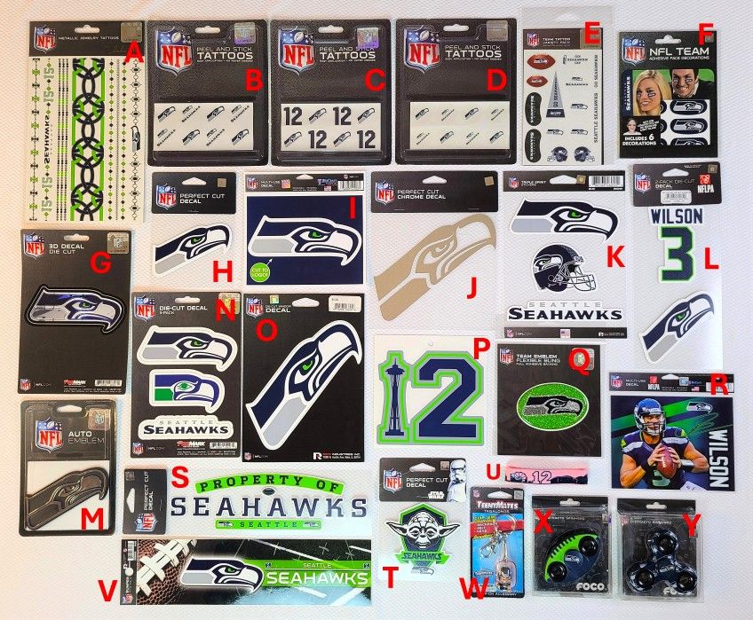 Seattle Seahawks Decals - Stickers Emblem Tattoos