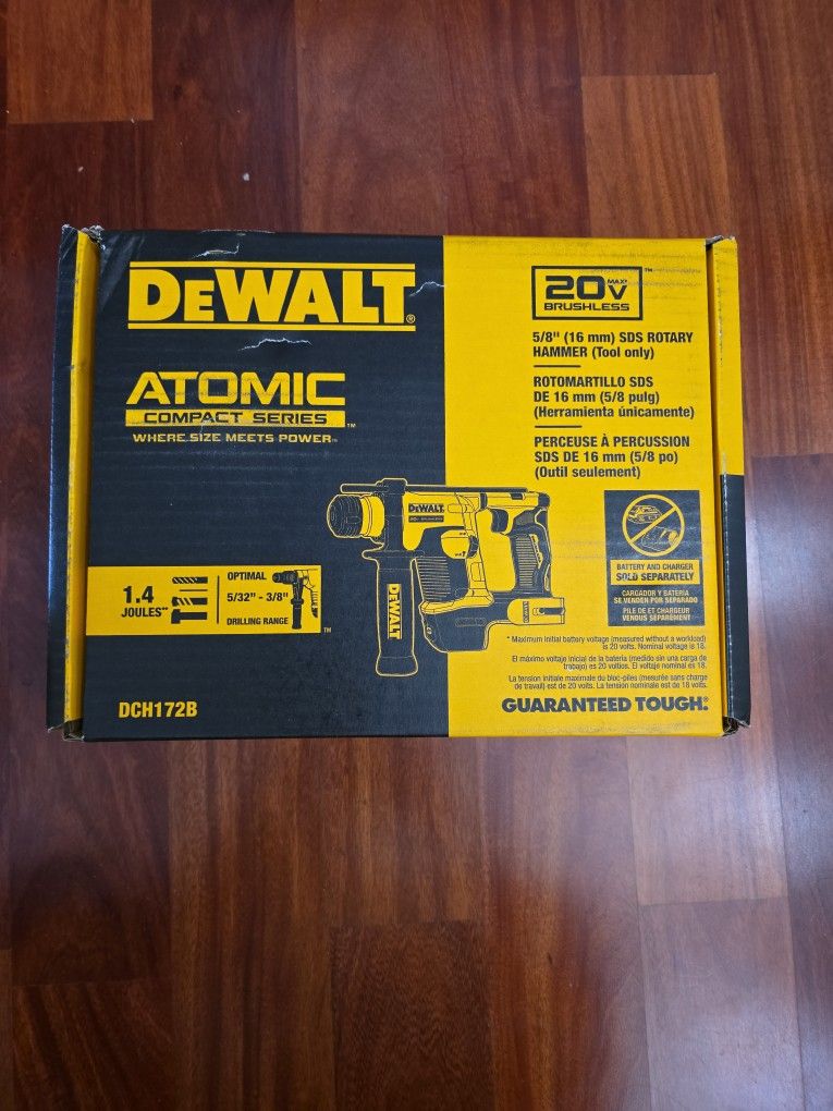 Dewalt 20v Atomic Rotary Hammer DCH172B New