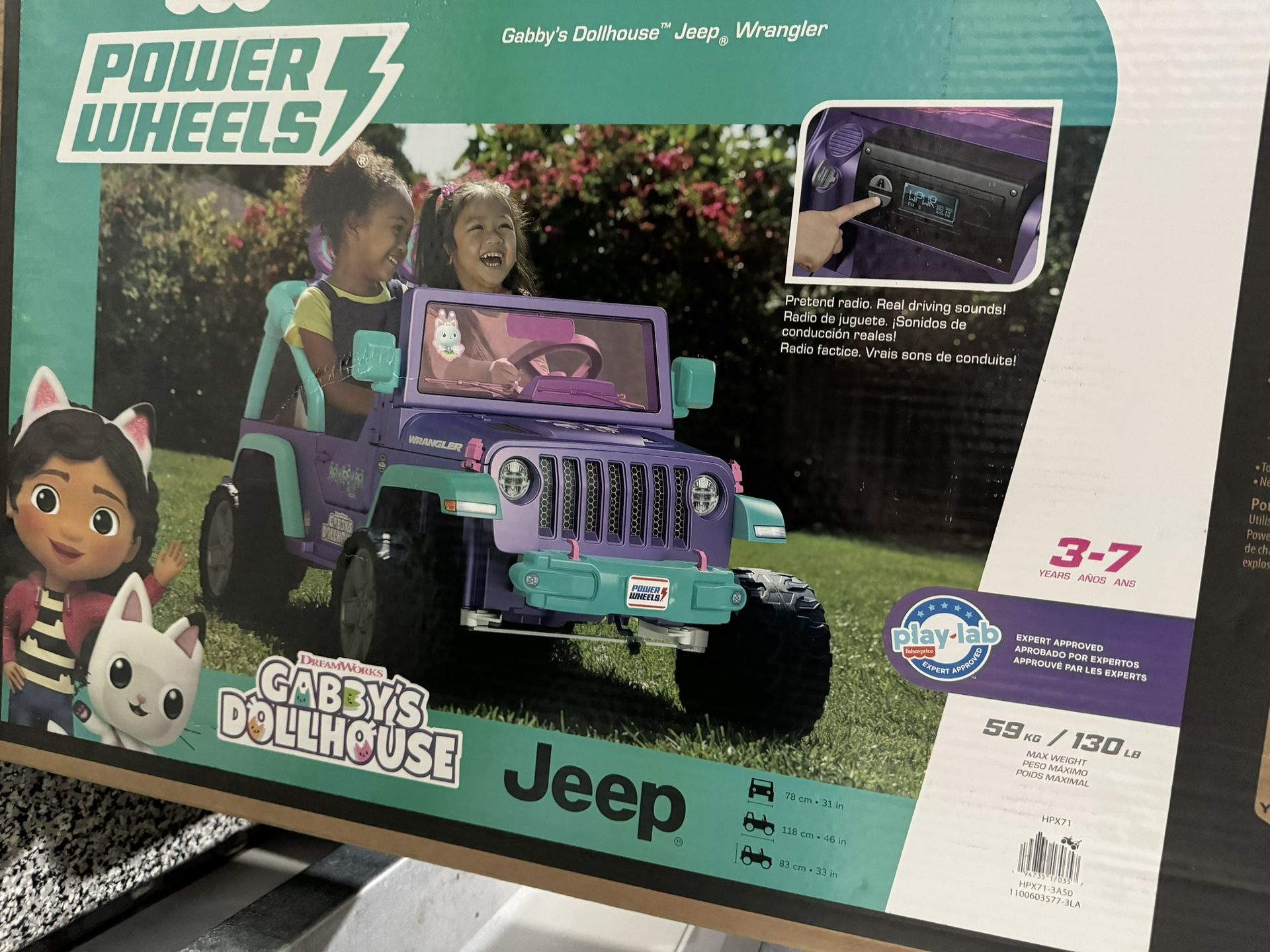 Power Wheels Gabby’s Dollhouse Jeep Wrangler Ride-On