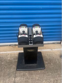 PowerBlock Urethane adjustable dumbbell  with stand