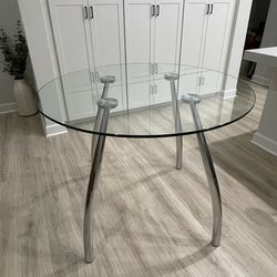Round Glass Dining Table Counter Height (chairs not included)