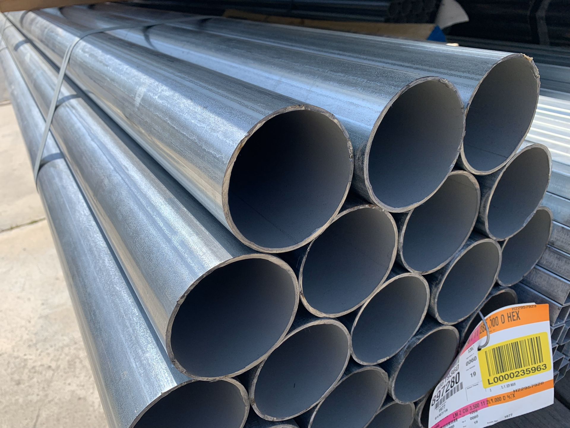 Galvanized fence post, galvanized steel tubing, galvanized pipe, canopy