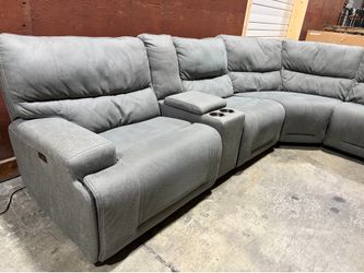Argento 6 Piece Fabric Power Reclining Sectional Couch with Power Head Rest!!