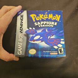 Original Nintendo Game Boy Advance Pokemon Sapphire box, manual included, no cartridge. Good condition