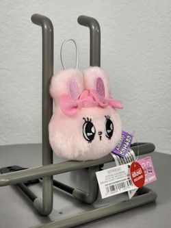 3" Esther Bunny Pink Ribbon Head Keychain Charm Plush