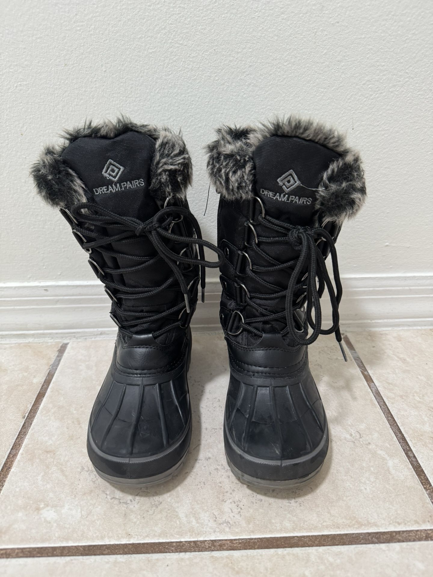 Child Size 12 - Girls Mid-Calf Winter Snow Boots Water-Resistant