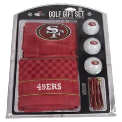 San Francisco 49ers NFL Golf Gift Set  Embroidered Golf Towel 3 Golf Balls Tees 