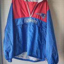 Mens Vintage Patriots Wind Breaker Jacket Large 