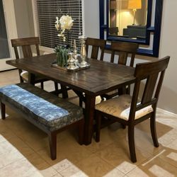 Dining Table, Chairs And Seating Bench