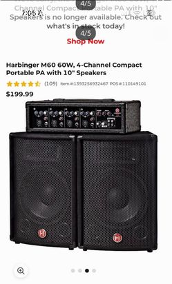 Excellent condition harbinger PA system 60w