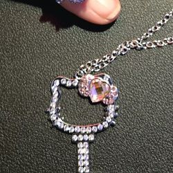Silver Hello Kitty Necklace & Ring Set