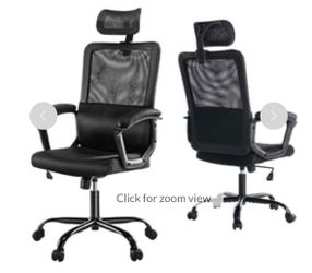 High Back Mesh Office Chair with Lumbar Support Adjustable Height Swivel Black