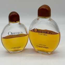 Vintage Calvin Klein Obsession After Shave 2 Bottles