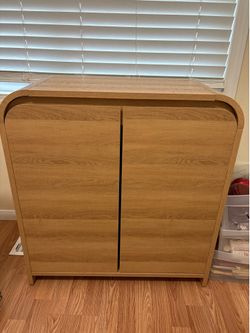 Shoe / entertainment wood cabinet