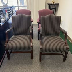 Pair of Executive Guest Chairs – Wood Frame Office/Reception Chairs