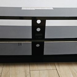 Tempered  Black Glass TV Stand 