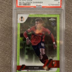 2022 Topps Chrome UCC Desire Doue Neon Green Shimmer #48 /399 PSA 9