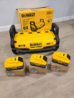 DEWALT 20V DCB1800B 1800W Portable Power Station and Charger & 3 20V PowerPack 8.0 Batteries