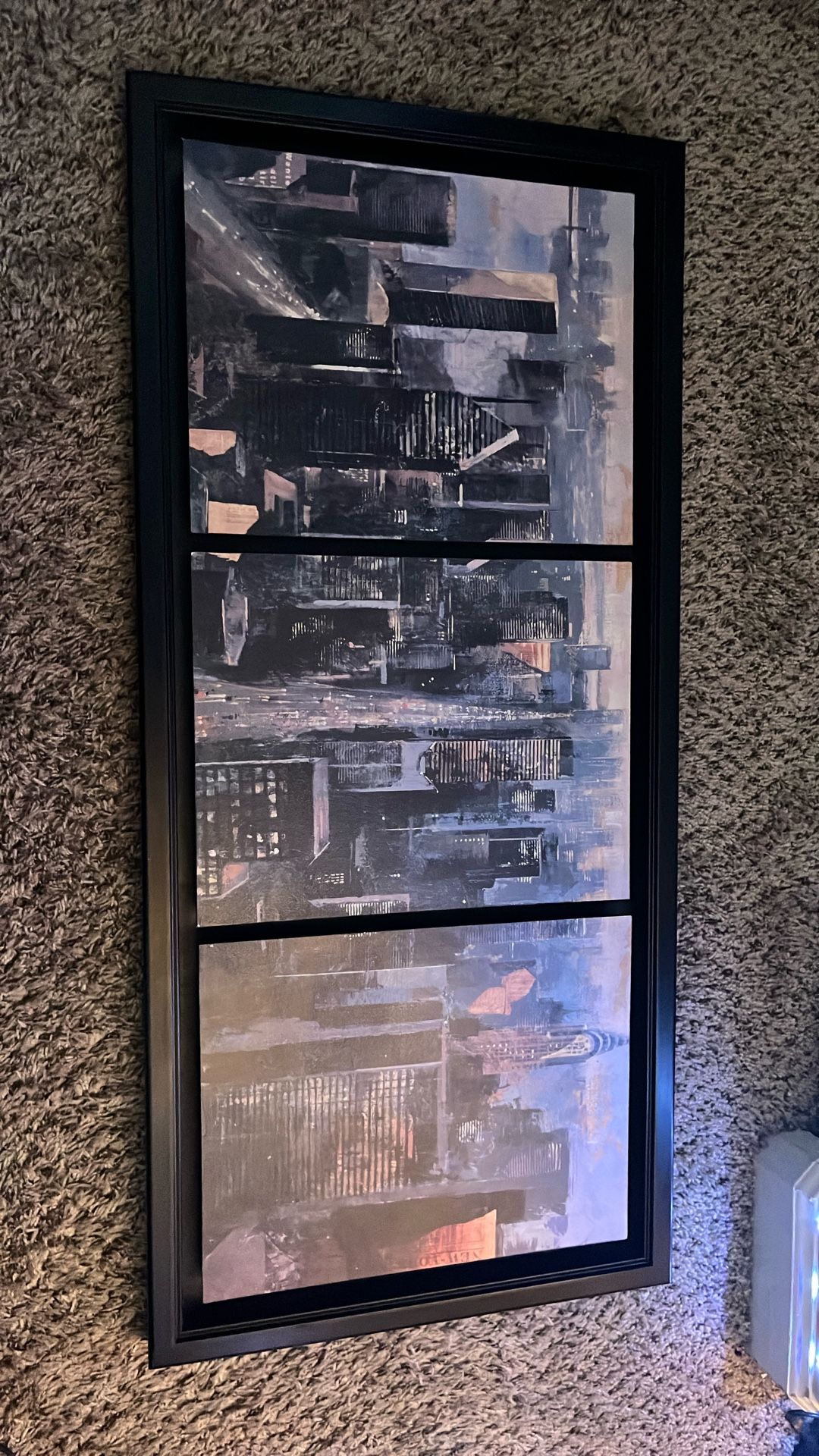 Skyscraper Nyc Art Manhattan Skyline Painting New York Oil Painting Textured