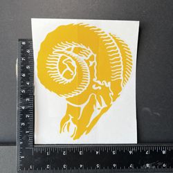 LOS ANGELES CLASSIC RAMS Large Decal Sticker YELLOW - Coolers - BBQ - FOOTBALL
