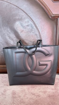 Dolce & Gabbana large dg logo tote in black.