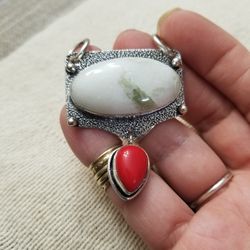 Silver Pendant With Natural Stone