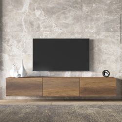 NEW IN BOX WOODEN FLOATING TV MOUNT/STAND 