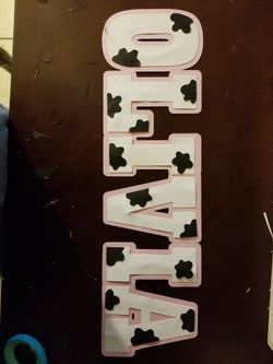 Custom Name - Cow Print - Farm Party