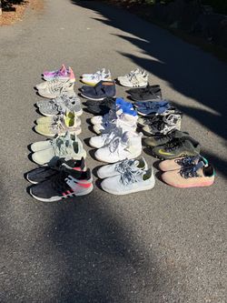 16 pairs Size 10 Men’s Nike and ADIDAS Sneakers and Dress Shoes