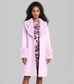 Wild Fable pink faux fur coat Size M #winterwear #fauxfur