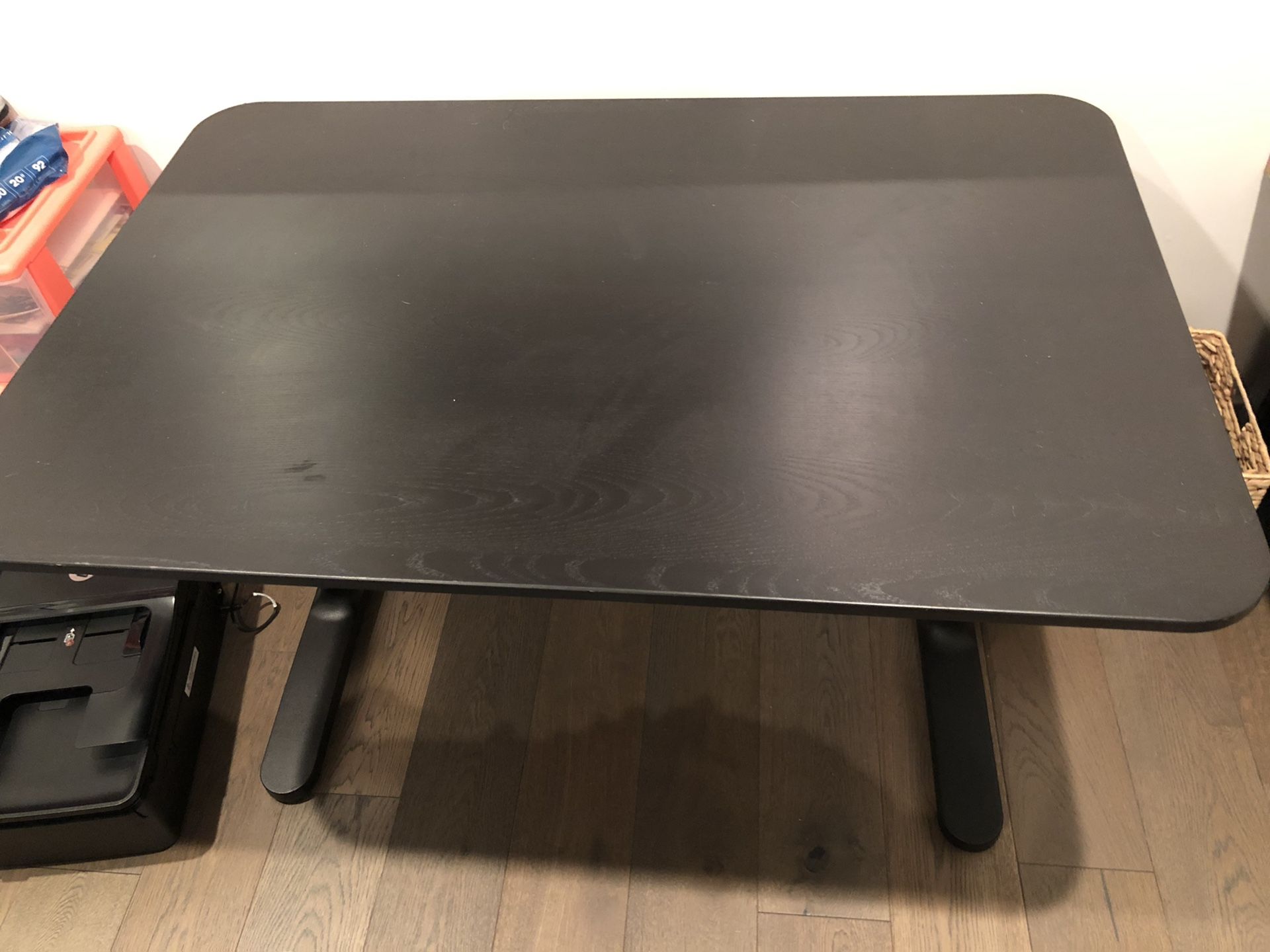 IKEA Bekant black office desk cable management and adjustable height