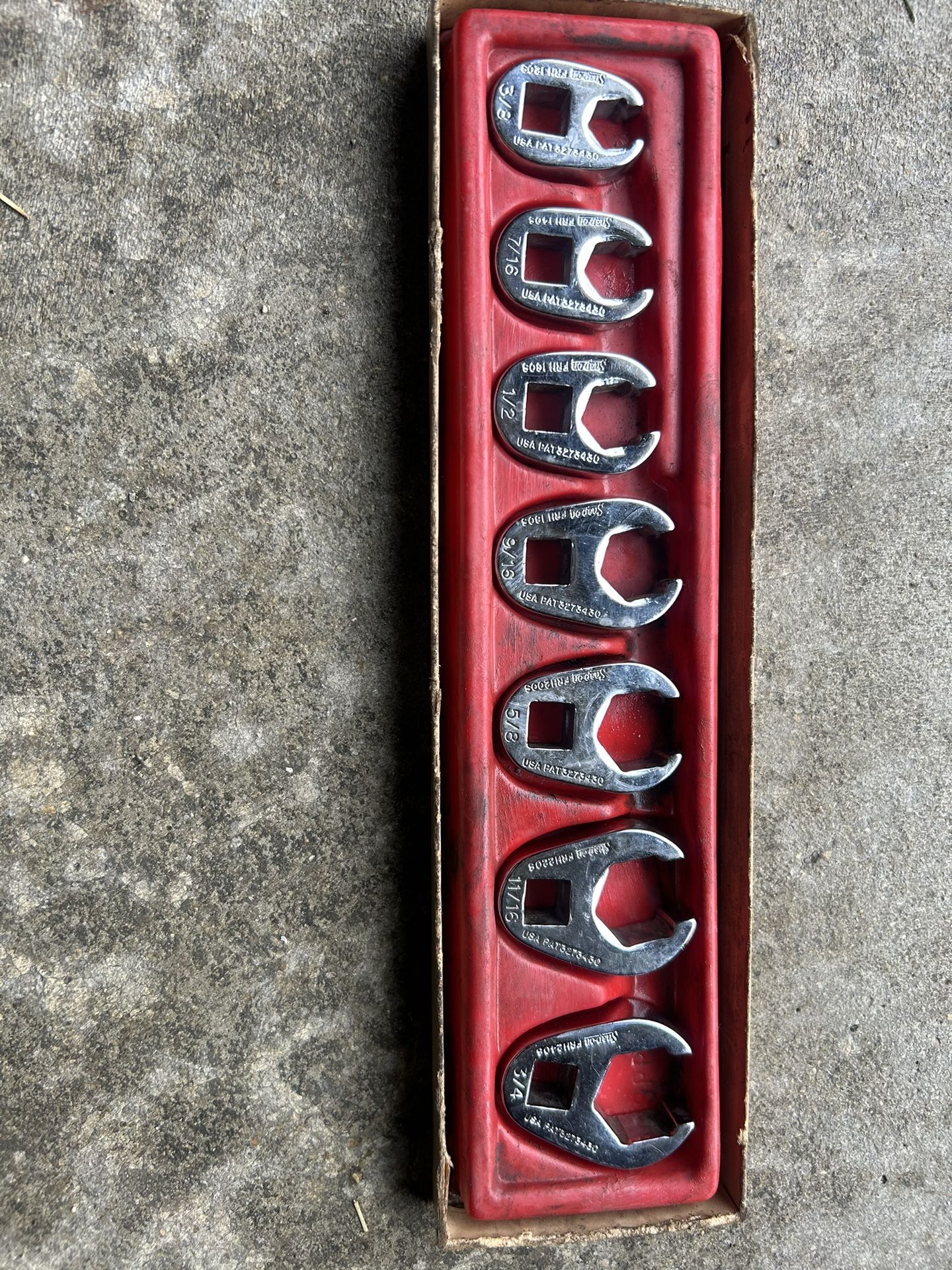 Snap-On Set Of 7 Crowfoot Flare Nut Wrench Set 3/8 To 3/4