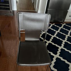 Modern Metal and brown chairs