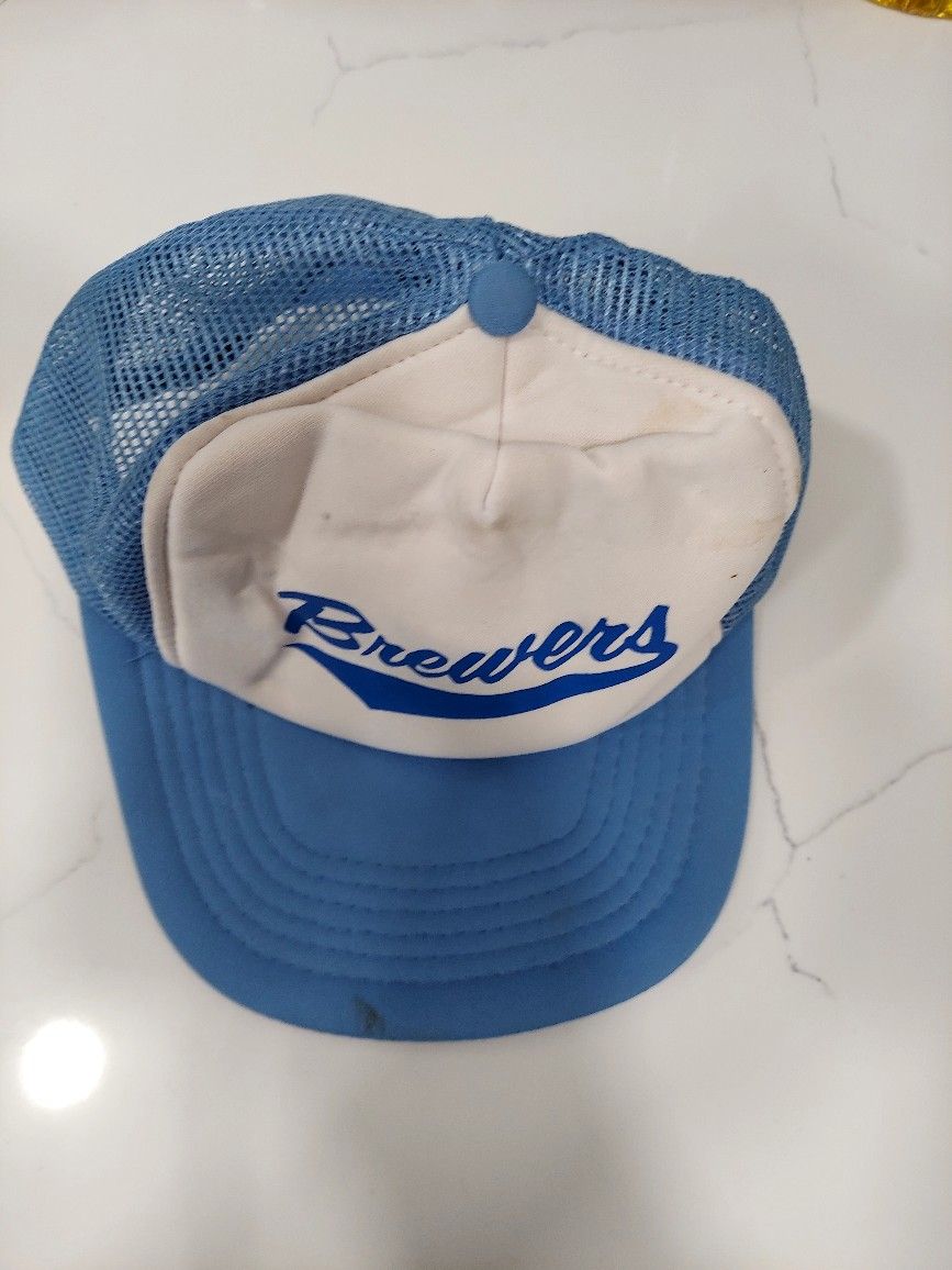 Vintage Milwaukee Brewers Trucker Hat MLB Baseball Cap 80s 90s Mesh Snapback Used