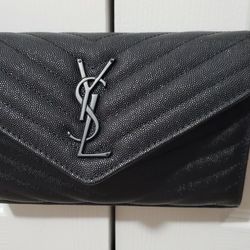 Black YSL Chain Wallet