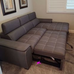 Ferriday Gray Storage Sleeper Sectional Sofa 