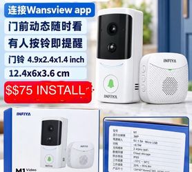 INFIYA M1 WiFi Video Doorbell with Chime