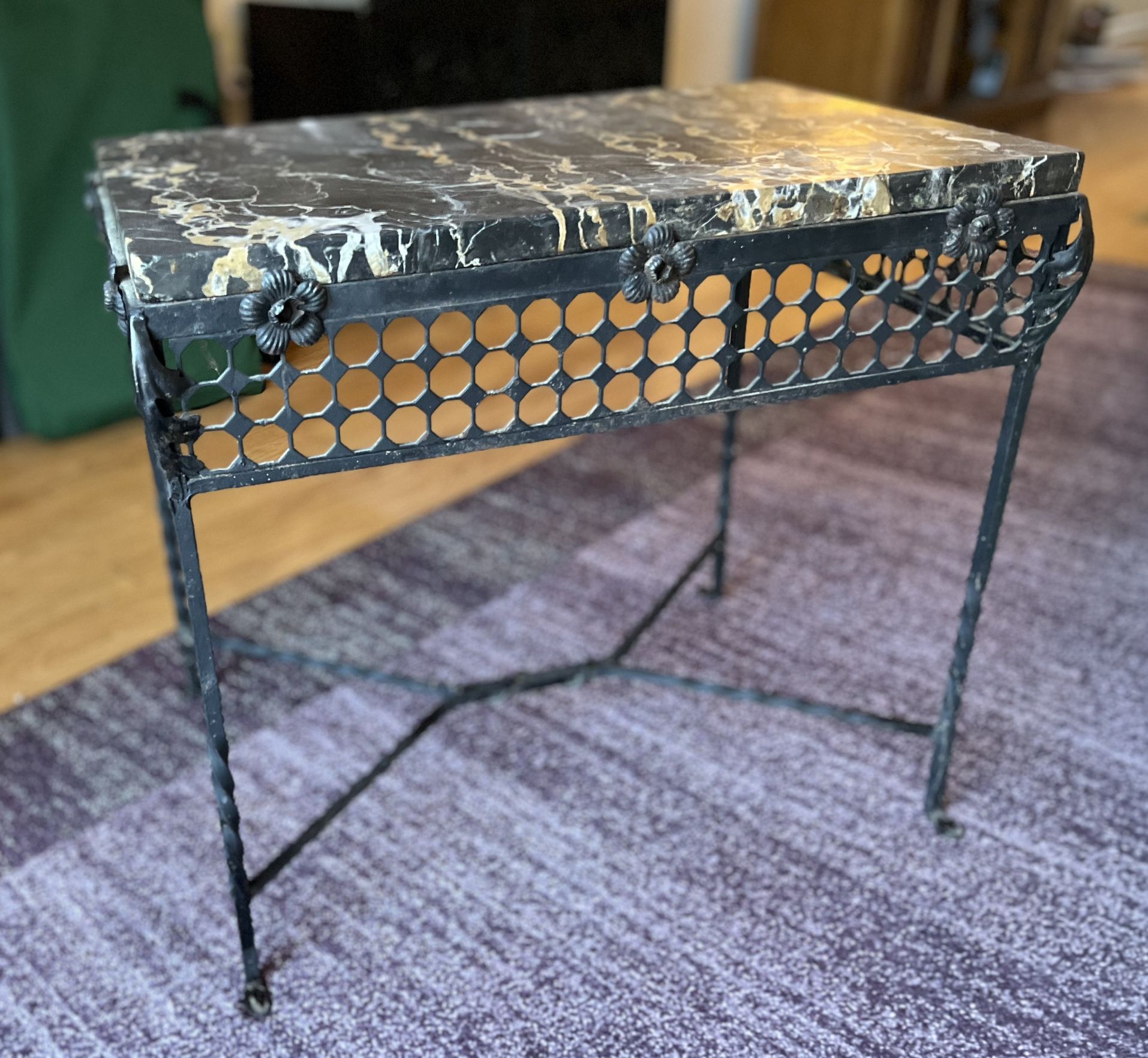 Marble and Iron Antique Table