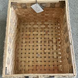 Wooden Basket, Natural Hand Woven Storage Basket