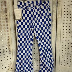 New with tags child size 8 checkered pants 