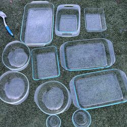 Pyrex baking dishes and bowls  All for $60 