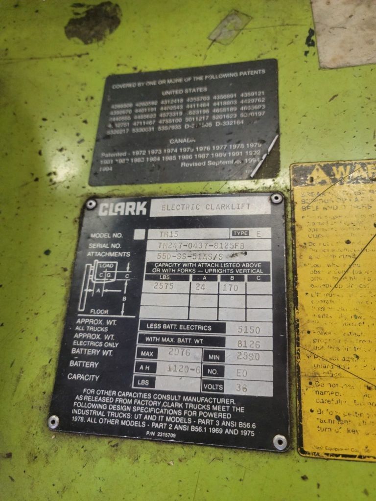 Clark Tm15 Forklift