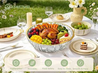 (K-5) Set of 2 party trays with lids and compartments for ice Serving tray for appetizers, charcuterie, and cold dishes; ideal for fruit, seafood, veg