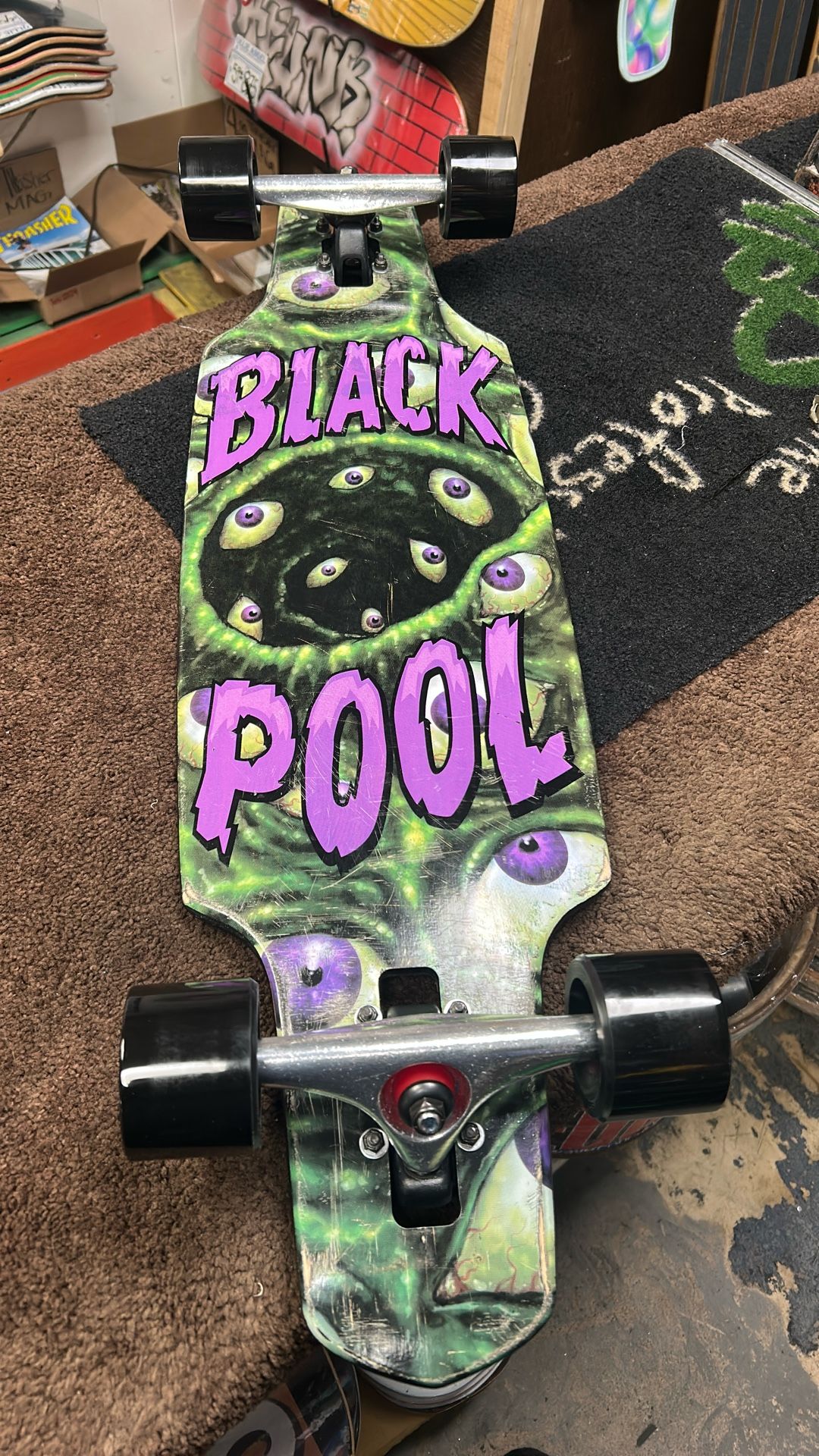 Black Pool Sector 9 Longboard Complete with Gullwing Trucks
