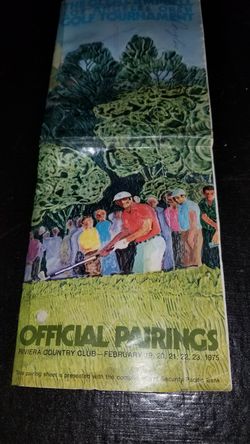 1975 GLENN CAMPBELL L.A. OPEN GOLF PAIRING SHEET SIGNED by HOF players