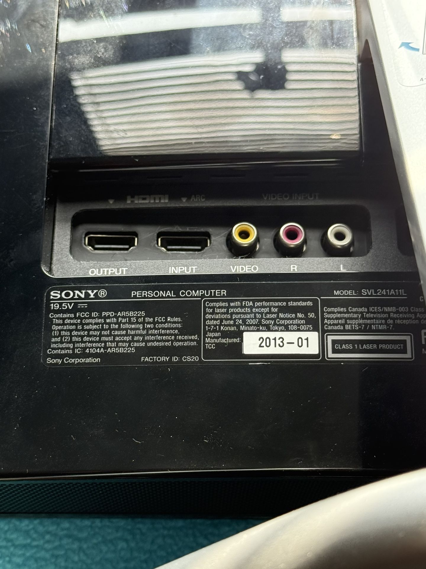 Sony all in one SVL241A11L I5 With 8gb Of Ram * NO HDD OR SSD*